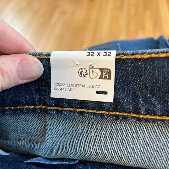 NWT Levi Strauss 514 Straight Dark Wash Jeans Unisex Size 32x32 - Picture 3 of 5